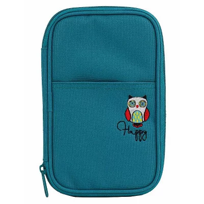 Пенал прямоугольный СОВА, БИРЮЗА, ПЕНАЛ (ПН-6833) с вышивкой