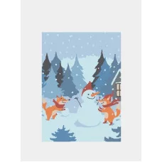 Картина по номерам на холсте 20х16 "Зимние забавы" Знайленд КН2015075