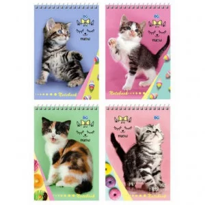 Блокнот А6 гребень 40л. клетка Meow notebook ассорти Б6гр40 7467