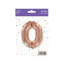 Шар (40\'\'/102 см) Цифра, 0, Розовое Золото, 1 шт. в уп. B901760RG