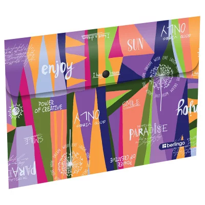 Папка-конверт на кнопке Berlingo "Jumble", 330мкм, с рисунком 352551