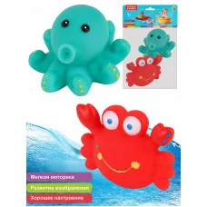 Пищалка-брызгалка "Осьминожек и крабик" (2шт. в пакете) (Арт. И-6974)