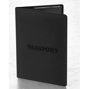 Обложка для паспорта, мягкий полиуретан, "PASSPORT", черная, STAFF, 238407