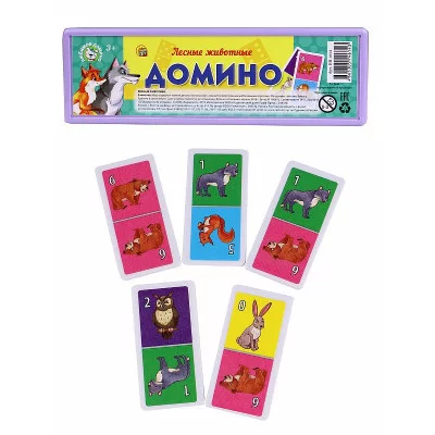 29. ДОМИНО ПЛАСТИКОВОЕ В ПЛАСТИКОВОМ ФУТЛЯРЕ. ЛЕСНЫЕ ЖИВОТНЫЕ ИН-4614