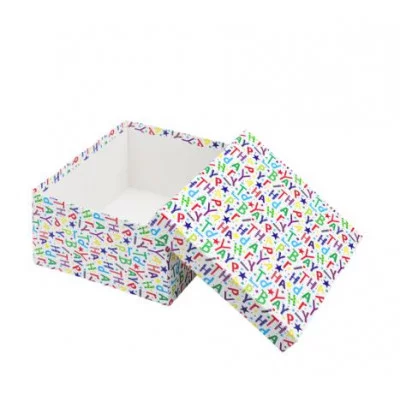 Коробка квадратная подарочная 1 шт  Буквы 15,5 х 15,5 х 9 см РазборПП-4498