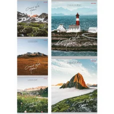 Тетрадь КЛЕТКА 48л. ВООДУШЕВЛЯЮЩИЕ ПЕЙЗАЖИ (Т48-6028) 80г/м2, цветная мел обл. Т48-6028