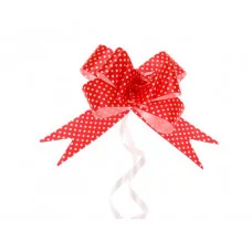 Бант-бабочка с принтом Горошек, 3 см, красный БЛ-6496