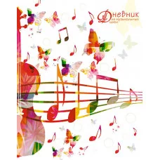 Дневник д/музыкальной шк. 7БЦ,Уф-лак Ноты и бабочки С1806-29