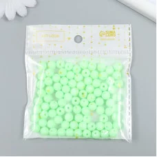 Бусины пластик "Салат" глянец набор 25 гр d=0,8 см   9424548