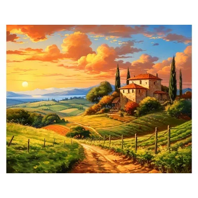 Алмаз. мозаика (клас.) 40х50 см, с подр.,с частичн. заполн. (30цв) Итальянские закаты (Арт. НД-0595)