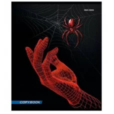 Тетрадь КЛЕТКА 48л. СПАЙДЕР черный (48-1550) цветная мелованная обложка 48-1550