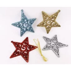 Набор для украшения елок в форме пентаграммы,звезды из 4-ех предметов,разноцветный, 10 см GHH041427