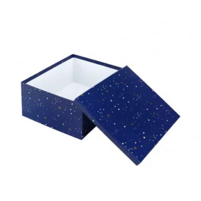 Коробка квадратная подарочная 1 шт Звездная ночь 14 х 14 х 7 см РазборПП-4545