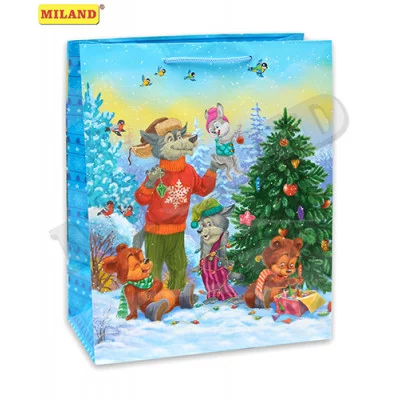 Пакет подарочный с глянцевой ламинацией 11,5x14,5x6 см (S) Наряд для ёлочки, 128 г ПКП-8631