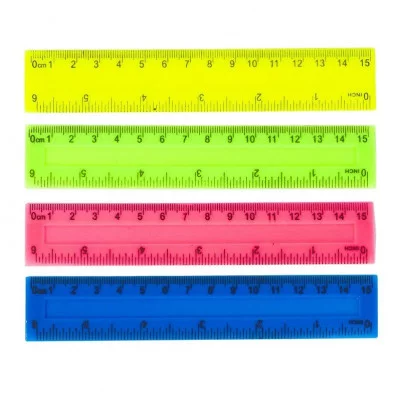 Линейка пластиковая цветная 15 см "ALINGAR" AL246-15