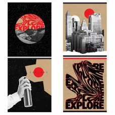 Тетрадь 60л., А5, клетка BG "Explore", крафт 350643