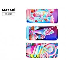 Пенал-косметичка ICE CREAM, 19.5х9х2.5 см, на молнии, полиуретан, ассорти 3 дизайна, ОПП-упаковка