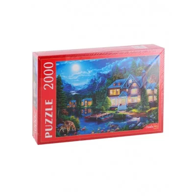 Пазлы 2000 "Дом у ночного озера" Ф2000-3700