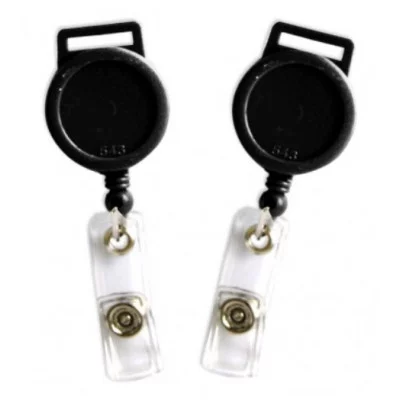 Держатель для бейджа круглый, рулетка, петля Т-543 BL черный, J.Otten 80630