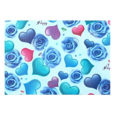 Бумага для творчества "Цветные сердца и синие розы" А4 плотность 80 гр 855588