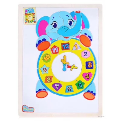 Пазл "Слоненок с часами" (10502110/130318/0014923, Китай) D0202-1