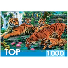 TOPpuzzle. ПАЗЛЫ 1000 элементов. ХТП1000-2160 Семейство тигров