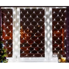 Гирлянда. Сетка 3х2 м прозрачная нить 192 лампы холодный белый свет 8 режимов ГС-0001