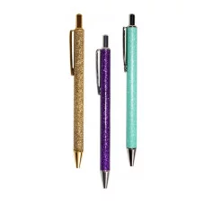 Ручка подарочная 1.0 мм синяя "Блёстки" автомат, металл 1шт ассорти 9785 300970