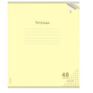 Тетрадь КЛЕТКА 48л. проз.пласт.обл. plastic cover КЛАССИКА NEW ЖЕЛТАЯ (48-1472) 1 дизайн 48-1472