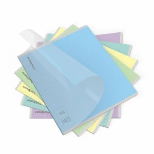 Тетрадь общая ученическая с пластиковой обложкой на скобе ErichKrause Классика CoverPrо fizzy А5+ 48 листов линейка, 1шт 56385