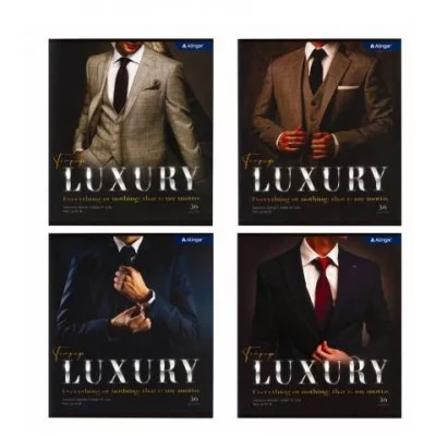 Тетрадь 36л., А5, клетка, Alingar "Luxery 2", скрепка, блок офсет, мелованный картон (эконом) AL8739