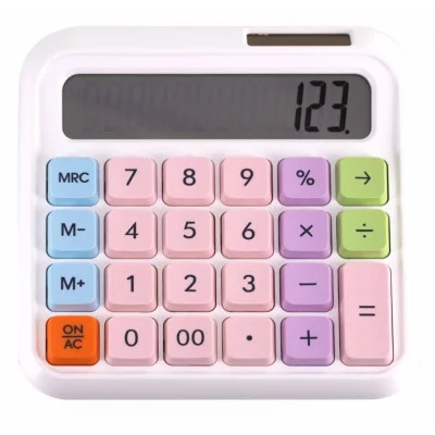 Калькулятор Alingar 12 разрядов 138*135*15 мм двойное питание белый ААА батарея не комплекте AL13245