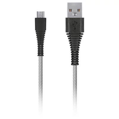 Кабель Smartbuy Сarbon, USB2.0 (A) - microUSB (B) , экстрапрочный, 2A output, 1м, белый 321356