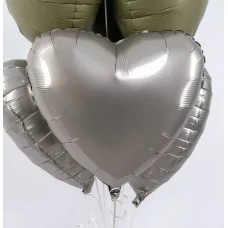 Шар (18\'\'/46 см) Сердце, Лунное Серебро, Матовый, 1 шт. 201500MMS
