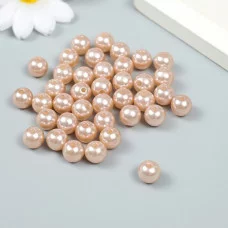 Бусины для творчества пластик "Жемчужный шарик" кремовый набор 20 гр d=1 см 9294047