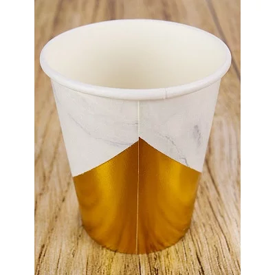 Бумажные стаканы с тиснением Стильный мрамор, 250 мл, 6 шт ФЛ-2804