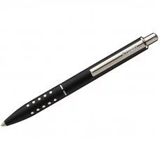 Ручка шариковая Luxor "Window" синяя, 1,0мм, корпус черный/хром, кнопочный механизм 004369