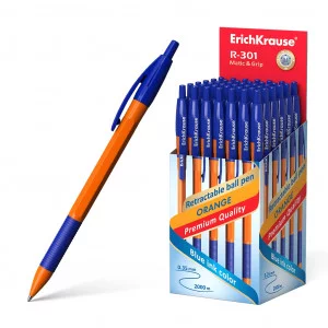 Ручка автомат "R-301 Orange Matic&Grip" синяя 0.7/125мм корпус оранжевый ERICH KRAUSE 46762 089809