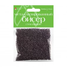 Бисер круглый металлизированный 2мм 60г, лавандовый №14 2-375/14 Альт 364229