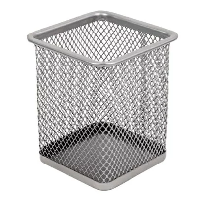 Стакан металлический для канцелярских товаров серый DV-13407A