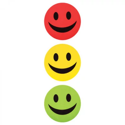 Стиратели магнитные для магнитно-маркерной доски диаметр 90 мм Смайлик КОМПЛЕКТ 3 ШТ. STAFF Basic ассорти 237502