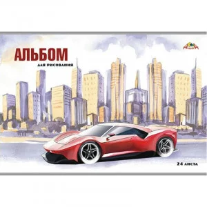 Альбом 24л обл мелов карт Красный автомобиль С4591-07 Аль2710