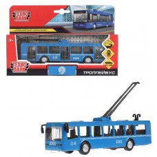 Машина металл МЕТРОПОЛИТЕН ТРОЛЛЕЙБУС 16,5 см, двери, инерц., синий Технопарк 401940
