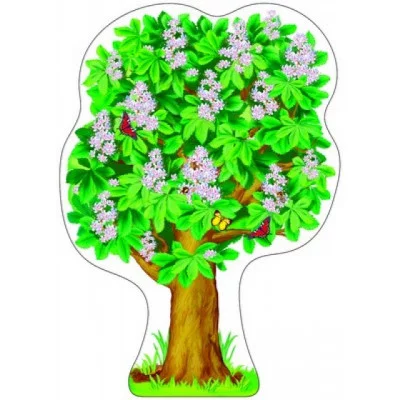 Ф-9315 Плакат вырубной А3. Каштан весенний (с уф-лаком) / (серия) Сфера