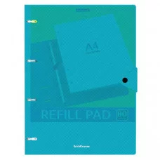 Тетрадь общая с пластиковой обложкой на кольцах ErichKrause Vivid, ассорти, А4, 80 листов, клетка, на кнопке 1шт 53147