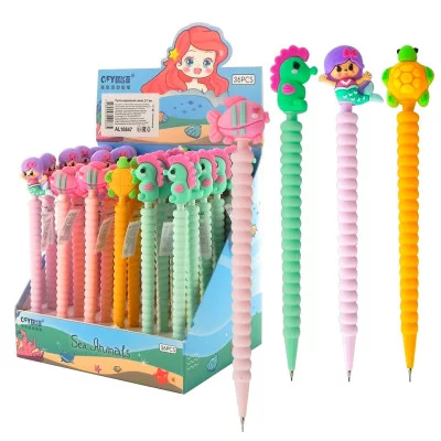 Карандаш механический Alingar HB, без ластика, 0,7 мм, пластик. корпус ассорти "Русалочка и друзья" AL10847