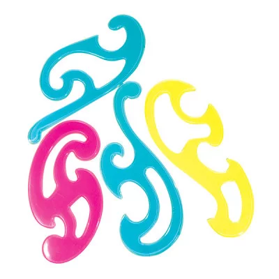 Лекала РАНТИС 4 шт./уп. пласт. прозрач. ассорти Рантис 013962