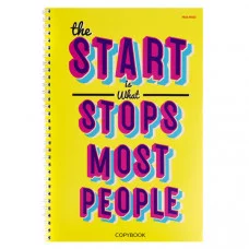 Тетрадь 60л., А4, клетка, Проф-Пресс "Цитата на желтом-1", гребень, мелованный картон 60-2124