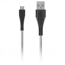 Кабель Smartbuy Сarbon, USB2.0 (A) - microUSB (B) , экстрапрочный, 2A output, 1м, белый 321356