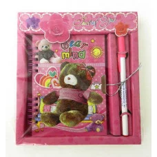 Набор подарочный M-3736 BEAR MIND,в комплекте блокнот на евроспирали, с замочком